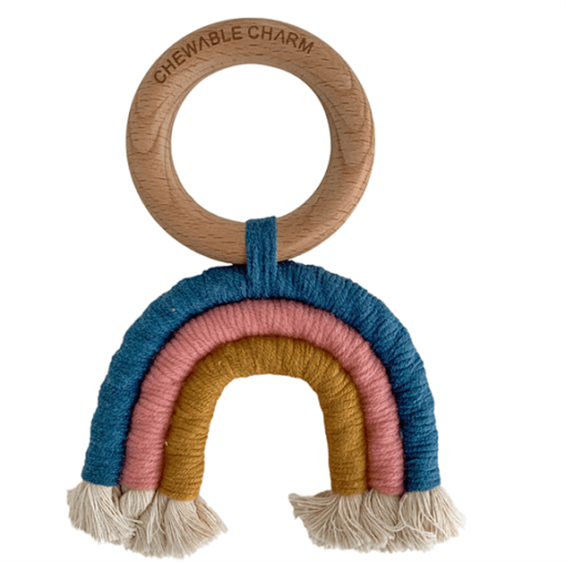 Teether teal & rose