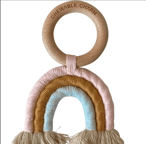 teether light blue & pink