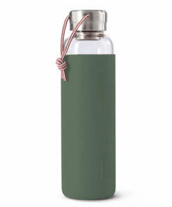Glass water bottle Olive