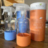 glass spray bottles blue & orange