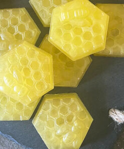 milk and honey hexagon honeybee