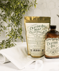 castor oil with package and wrap