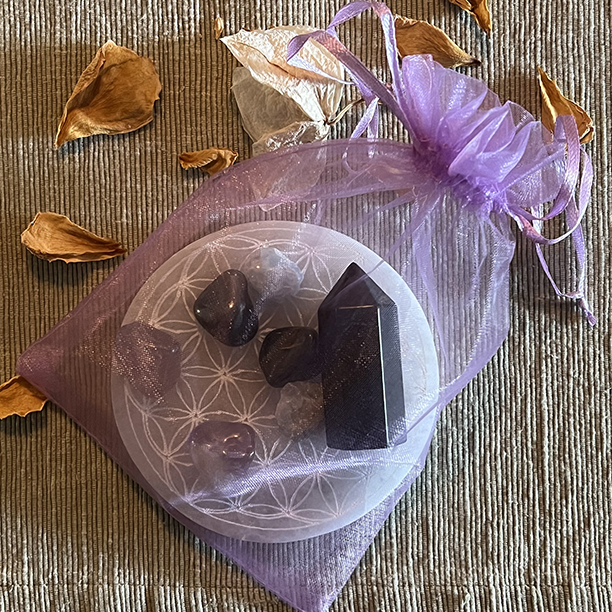 Selenite Crystal Grid & Crystals 2