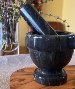 mortar and pestle black marble