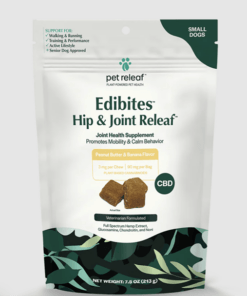 Pet releaf edibites hip and joint peanut butter banana small