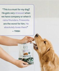 pet releaf dog testimonial with photo stress chews 2