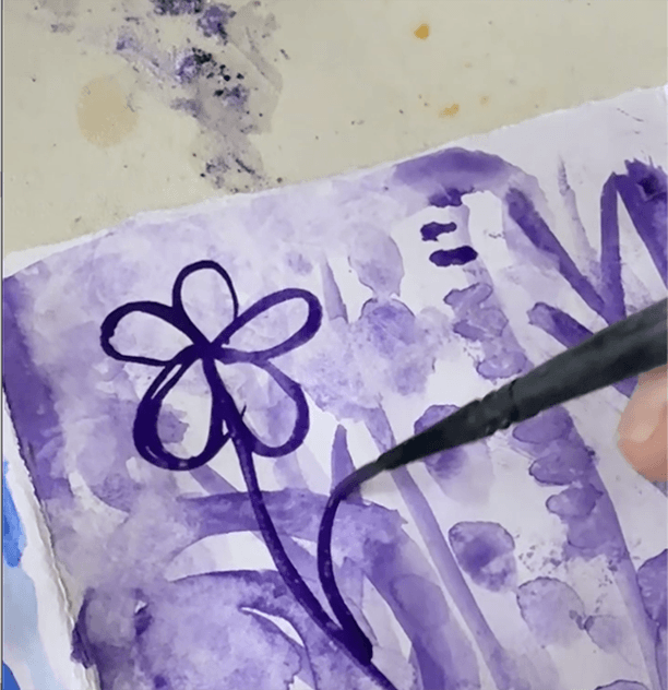 purple painting detail