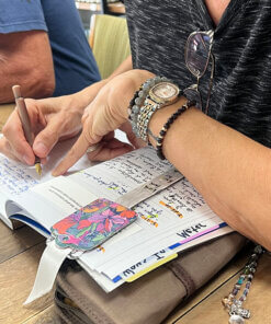 close up of hand writing