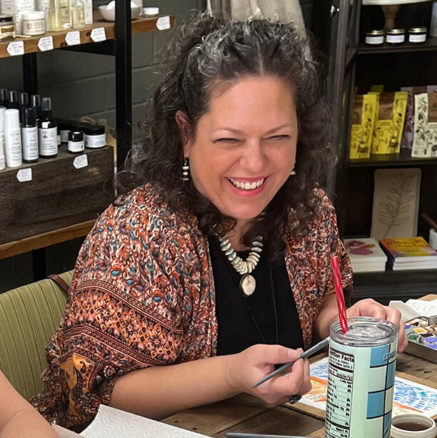 kristen laughing square