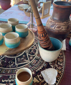 cacao with sipping cups molinillo square