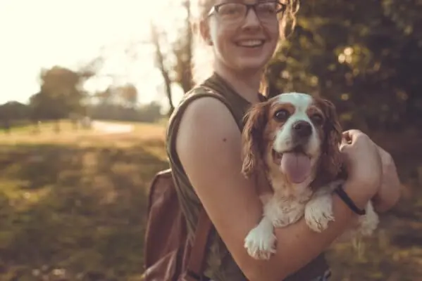girl with dog