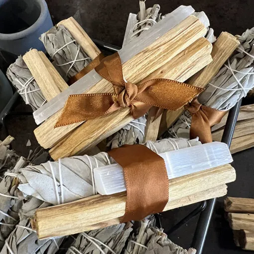 sage selenite palo santo